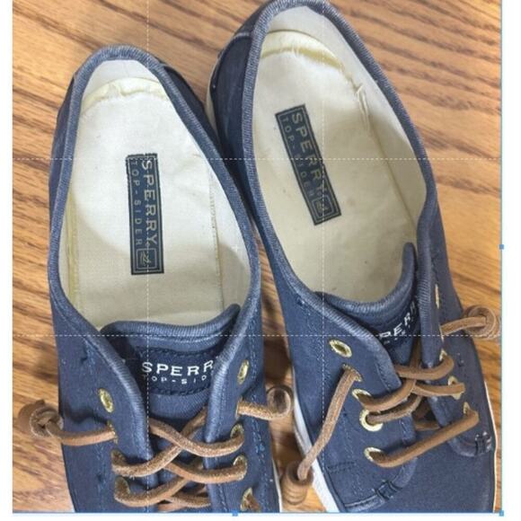 Sperry Top-Sider Sneaker Size 6.5 Navy Boat Leather Lace - Picture 8 of 8